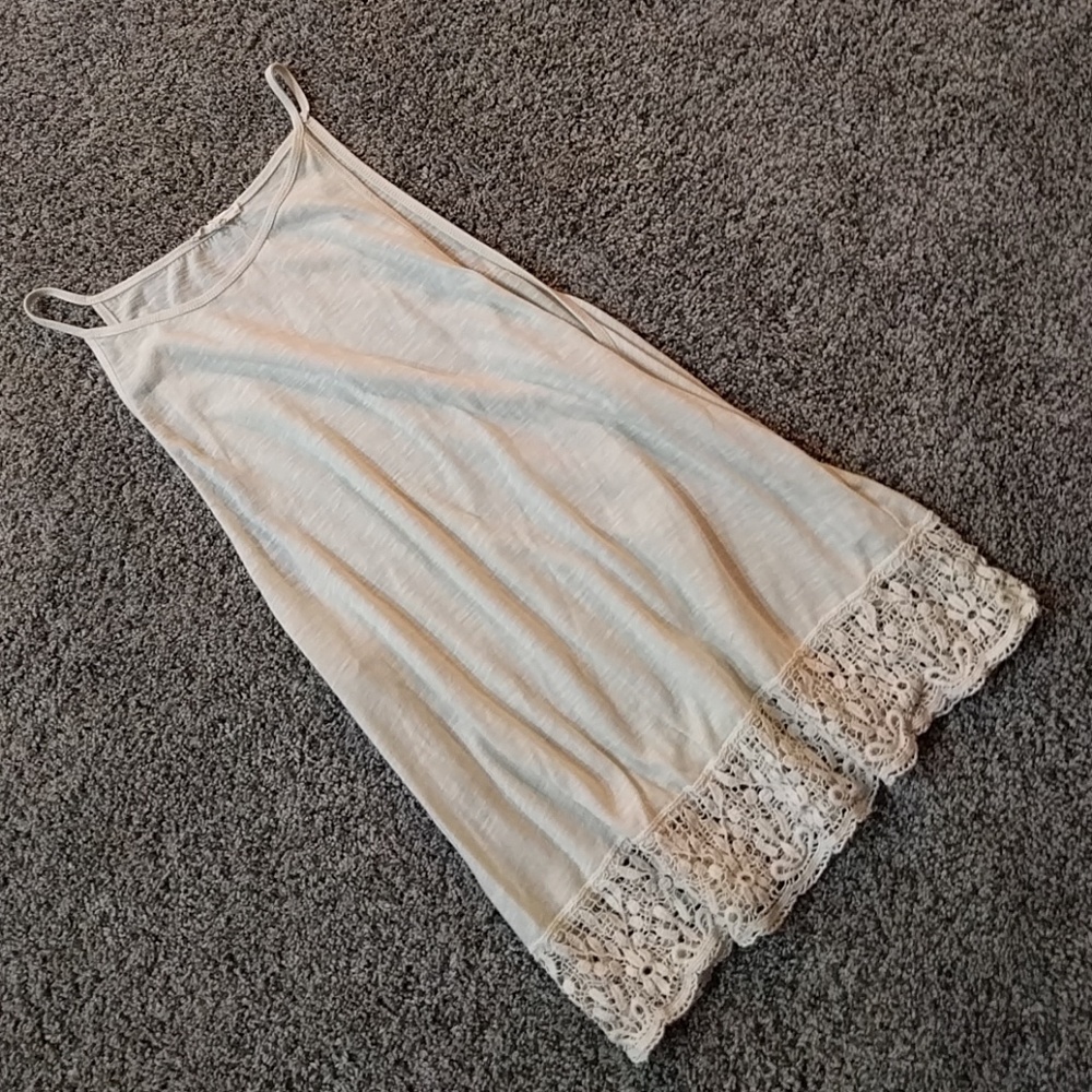 Cotton Candy Cream Lace Trim Tank Top